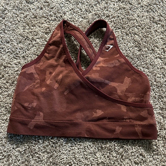Gymshark ADAPT CAMO SEAMLESS SHORTS - Savanna | Cherry Brown - XL - Picture 1 of 3